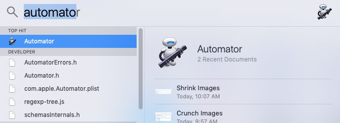 Folder that automatically shrinks images (Mac)